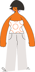 ilustração mulher com os braços para baixo